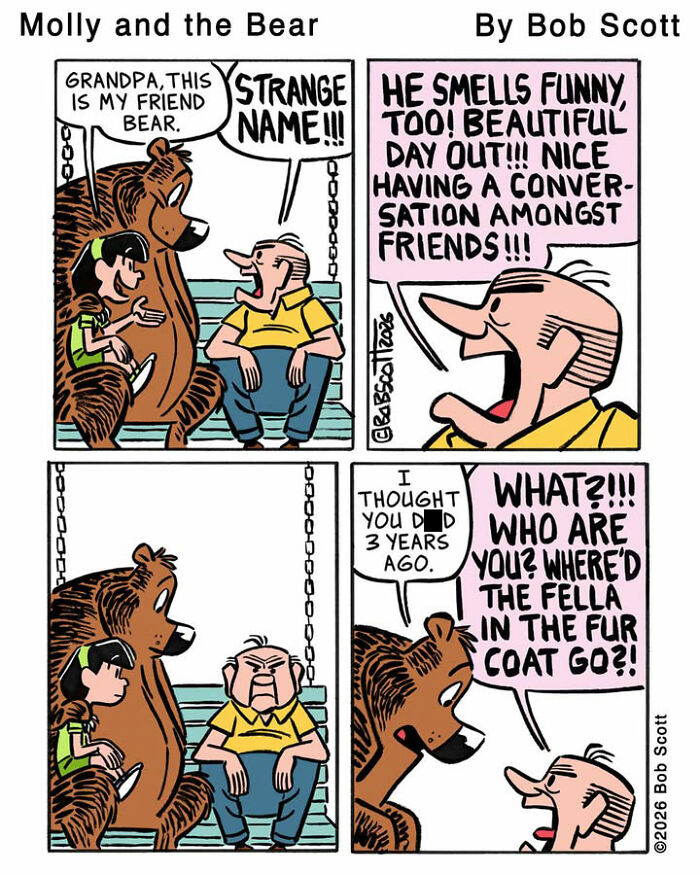 This Cartoonist Imagines A Family Living With A Lovable Bear Who Is Afraid Of Almost Everything (40 Comics) This Cartoonist Imagines A Family Living With A Lovable Bear Who Is Afraid Of Almost Everything (40 Comics)