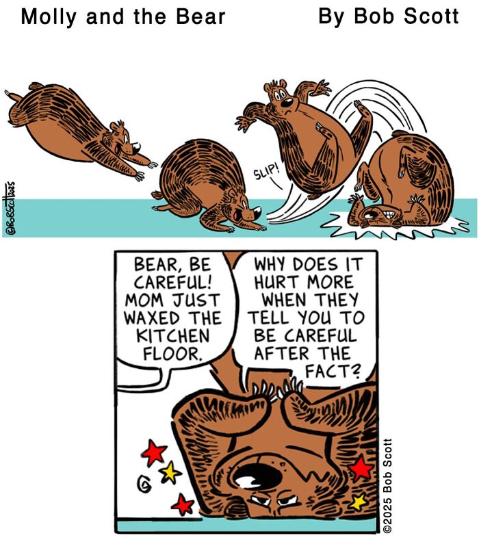 This Cartoonist Imagines A Family Living With A Lovable Bear Who Is Afraid Of Almost Everything (40 Comics) This Cartoonist Imagines A Family Living With A Lovable Bear Who Is Afraid Of Almost Everything (40 Comics)