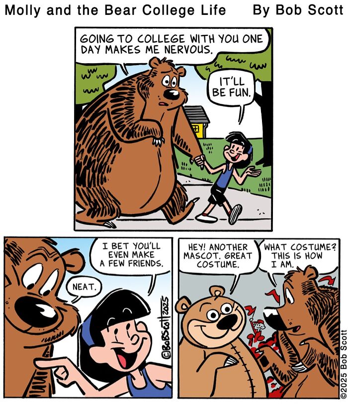 This Cartoonist Imagines A Family Living With A Lovable Bear Who Is Afraid Of Almost Everything (40 Comics) This Cartoonist Imagines A Family Living With A Lovable Bear Who Is Afraid Of Almost Everything (40 Comics)