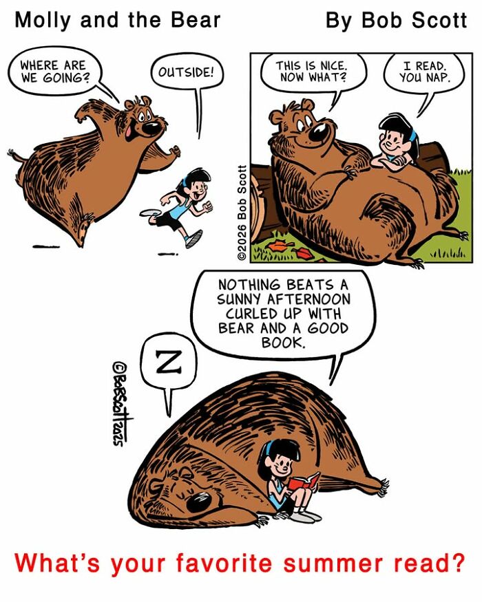 This Cartoonist Imagines A Family Living With A Lovable Bear Who Is Afraid Of Almost Everything (40 Comics) This Cartoonist Imagines A Family Living With A Lovable Bear Who Is Afraid Of Almost Everything (40 Comics)