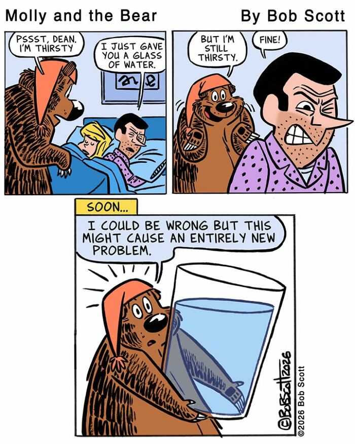 This Cartoonist Imagines A Family Living With A Lovable Bear Who Is Afraid Of Almost Everything (40 Comics) This Cartoonist Imagines A Family Living With A Lovable Bear Who Is Afraid Of Almost Everything (40 Comics)