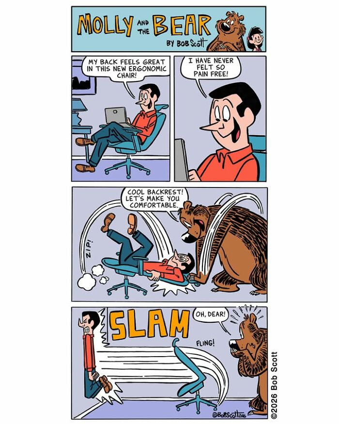 This Cartoonist Imagines A Family Living With A Lovable Bear Who Is Afraid Of Almost Everything (40 Comics) This Cartoonist Imagines A Family Living With A Lovable Bear Who Is Afraid Of Almost Everything (40 Comics)