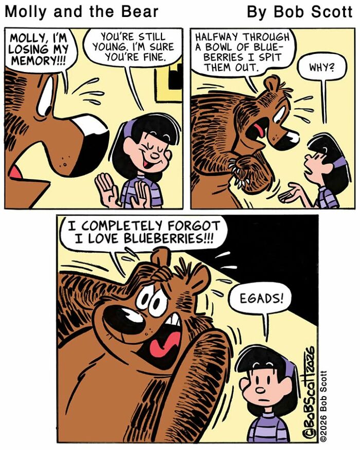 This Cartoonist Imagines A Family Living With A Lovable Bear Who Is Afraid Of Almost Everything (40 Comics) This Cartoonist Imagines A Family Living With A Lovable Bear Who Is Afraid Of Almost Everything (40 Comics)