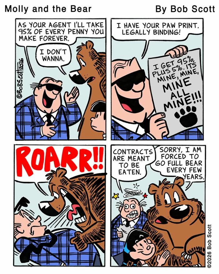 This Cartoonist Imagines A Family Living With A Lovable Bear Who Is Afraid Of Almost Everything (40 Comics) This Cartoonist Imagines A Family Living With A Lovable Bear Who Is Afraid Of Almost Everything (40 Comics)