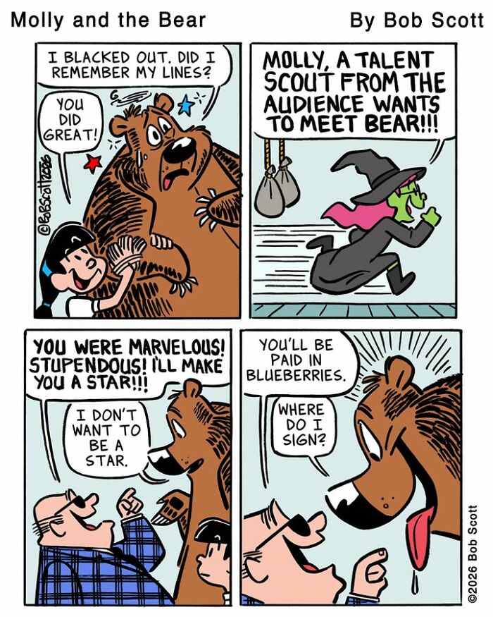 This Cartoonist Imagines A Family Living With A Lovable Bear Who Is Afraid Of Almost Everything (40 Comics) This Cartoonist Imagines A Family Living With A Lovable Bear Who Is Afraid Of Almost Everything (40 Comics)