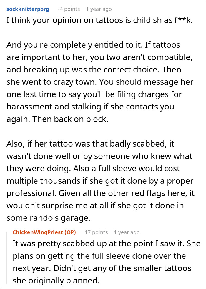 Woman Gets Tattoos Knowing Her Boyfriend Would Leave, Then Acts Shocked When He Actually Does Woman Gets Tattoos Knowing Her Boyfriend Would Leave, Then Acts Shocked When He Actually Does