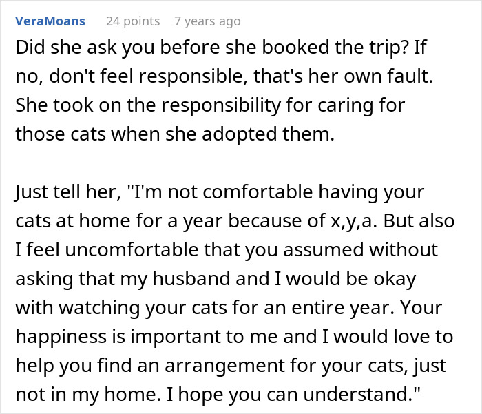 Woman Declines Friend’s Year-Long Cat-Sitting Request, Then Learns She Had Another Option All Along Woman Declines Friend’s Year-Long Cat-Sitting Request, Then Learns She Had Another Option All Along