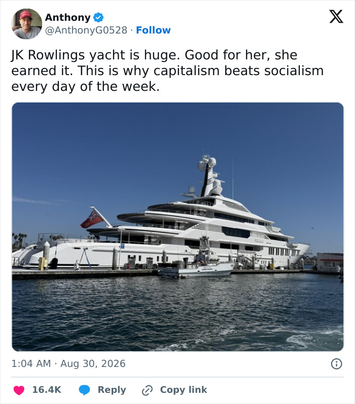 J.K. Rowling Allegedly Forced To Cover Her $150M Yacht’s Name In LA Amid Fears It Could Attract Protesters J.K. Rowling Allegedly Forced To Cover Her $150M Yacht’s Name In LA Amid Fears It Could Attract Protesters
