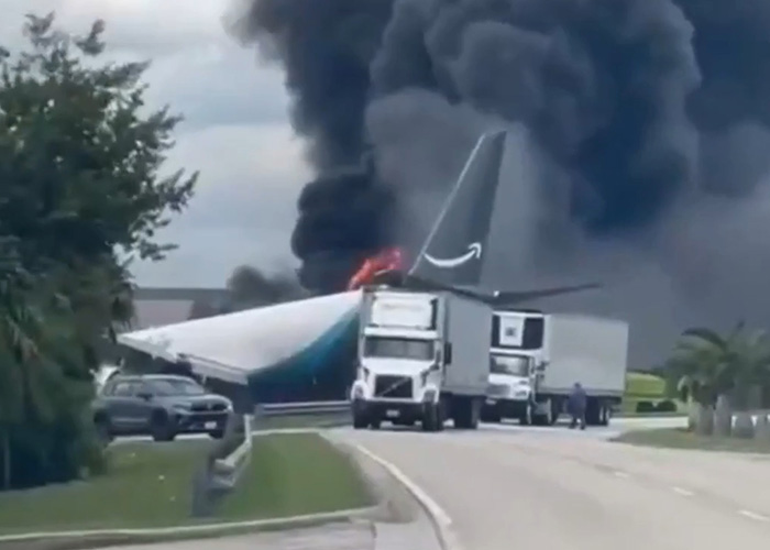 Terrifying Video Shows Amazon Boeing 767 Barreling Off Miami Airport Runway And Bursting Into Flames Terrifying Video Shows Amazon Boeing 767 Barreling Off Miami Airport Runway And Bursting Into Flames