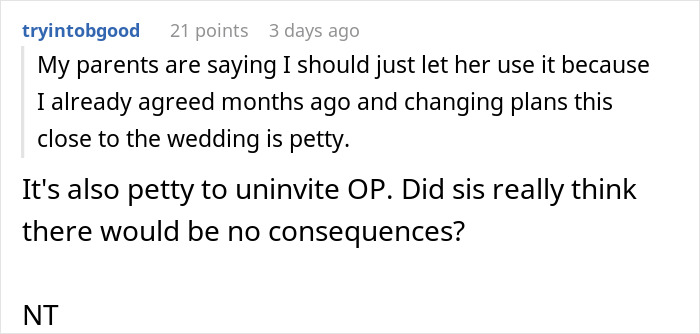 Bride Hates Sibling’s Girlfriend, Shocked They Refuse To Be A Part Of Her Wedding