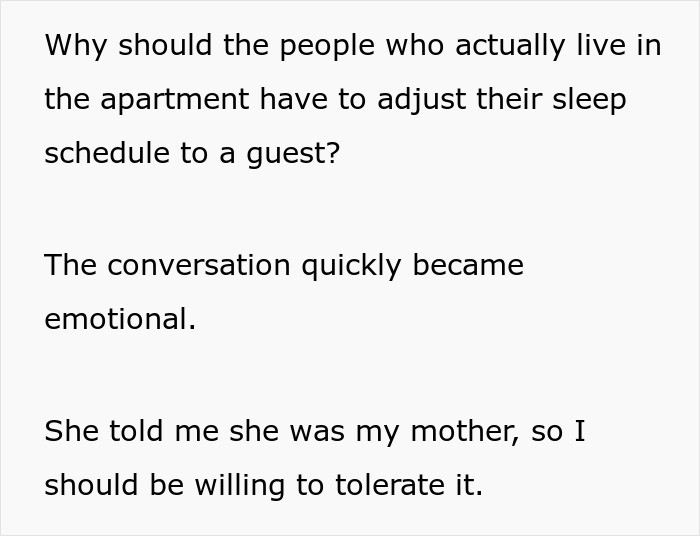Mom Thinks Her Son And His Wife Should Live By Her Rules While She’s Visiting