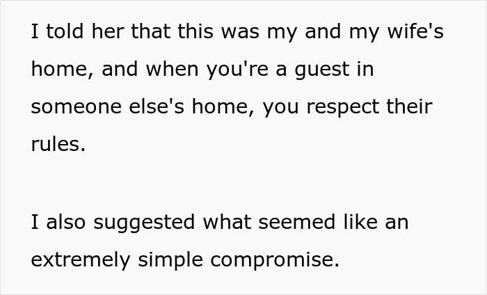 Mom Thinks Her Son And His Wife Should Live By Her Rules While She’s Visiting