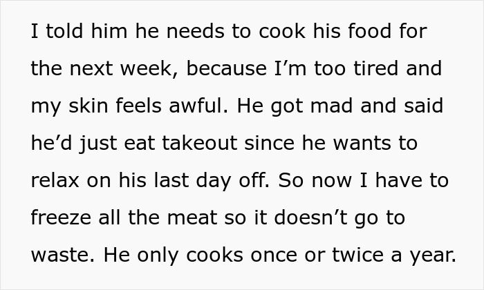 Woman&rsquo;s Husband Pressures Her To Rake Despite Her Allergy, Then She Refuses To Cook For Him