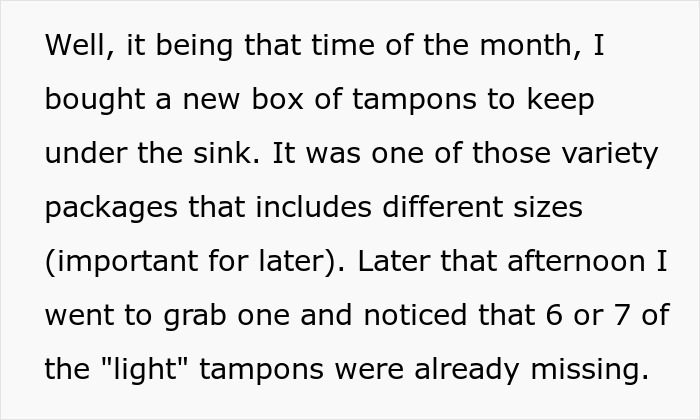 Teen Can’t Stand Her Boyfriend’s Flirty Friend Taking Her Tampons, Plots A Very Petty Revenge Teen Can’t Stand Her Boyfriend’s Flirty Friend Taking Her Tampons, Plots A Very Petty Revenge