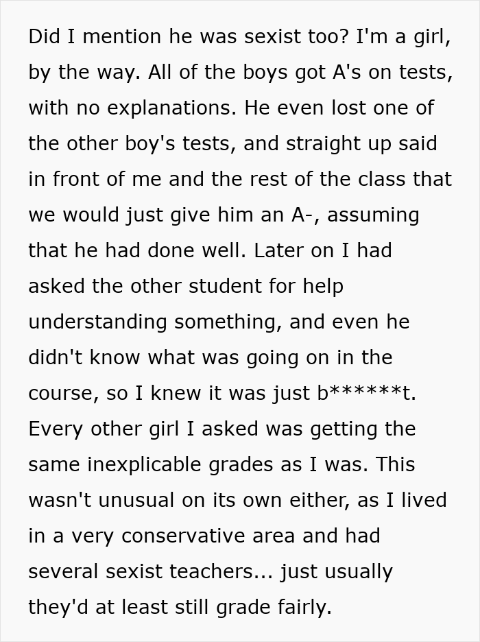 Chauvinist Teacher Turns Student’s Life Nightmarish, She Makes Sure High School Gets Rid Of Him Chauvinist Teacher Turns Student’s Life Nightmarish, She Makes Sure High School Gets Rid Of Him