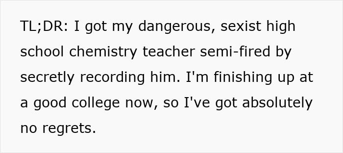 Chauvinist Teacher Turns Student’s Life Nightmarish, She Makes Sure High School Gets Rid Of Him Chauvinist Teacher Turns Student’s Life Nightmarish, She Makes Sure High School Gets Rid Of Him