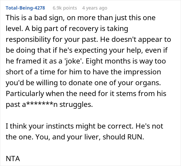 Guy Expects GF Of 8 Months To Donate Part Of Her Liver, Jokes He’ll Marry Her Just To Get The Organ Guy Expects GF Of 8 Months To Donate Part Of Her Liver, Jokes He’ll Marry Her Just To Get The Organ