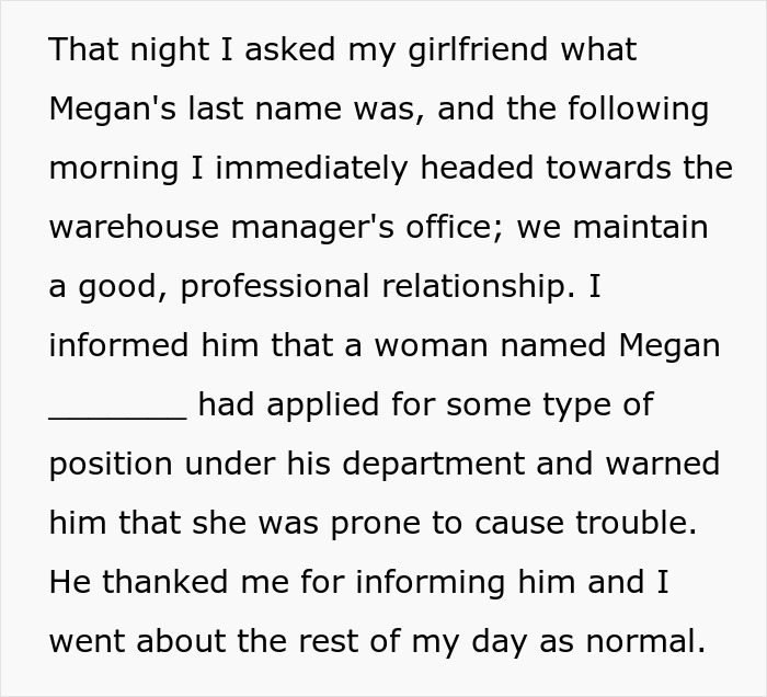 Guy Watches GF’s Coworker Make Her Life Miserable, Takes Revenge As Her Résumé Lands At His Company Guy Watches GF’s Coworker Make Her Life Miserable, Takes Revenge As Her Résumé Lands At His Company