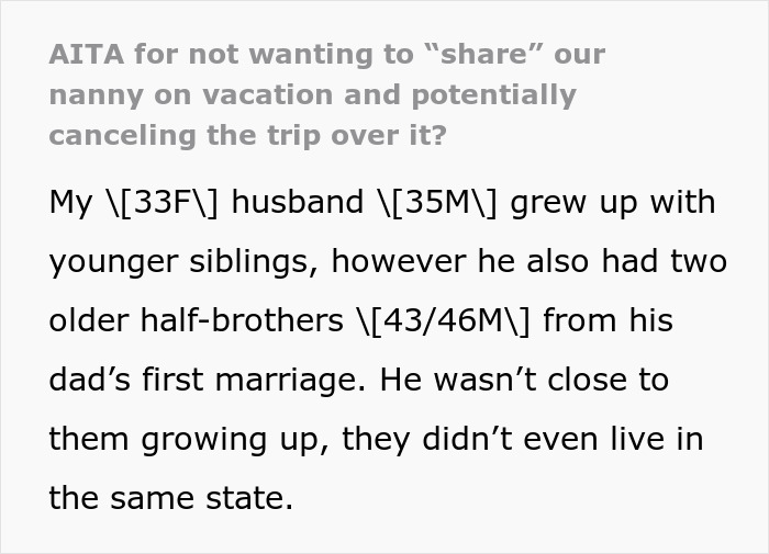 Woman Brings A Nanny On Vacation So She Can Relax, SIL Sees Free Childcare And Starts Making Plans Woman Brings A Nanny On Vacation So She Can Relax, SIL Sees Free Childcare And Starts Making Plans