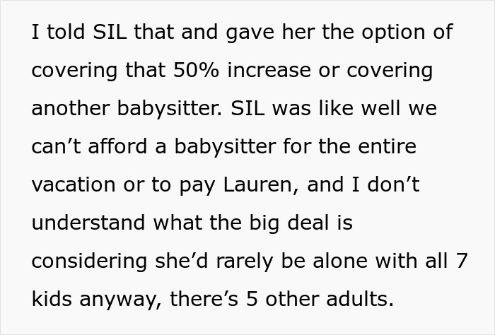 Woman Brings A Nanny On Vacation So She Can Relax, SIL Sees Free Childcare And Starts Making Plans Woman Brings A Nanny On Vacation So She Can Relax, SIL Sees Free Childcare And Starts Making Plans