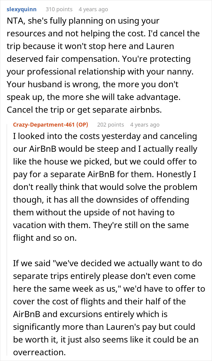 Woman Brings A Nanny On Vacation So She Can Relax, SIL Sees Free Childcare And Starts Making Plans Woman Brings A Nanny On Vacation So She Can Relax, SIL Sees Free Childcare And Starts Making Plans
