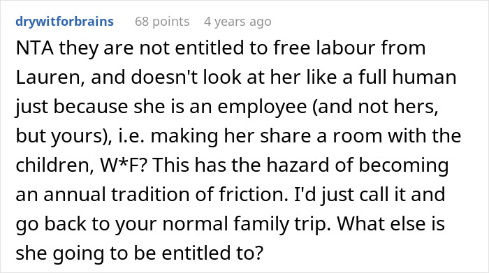 Woman Brings A Nanny On Vacation So She Can Relax, SIL Sees Free Childcare And Starts Making Plans Woman Brings A Nanny On Vacation So She Can Relax, SIL Sees Free Childcare And Starts Making Plans
