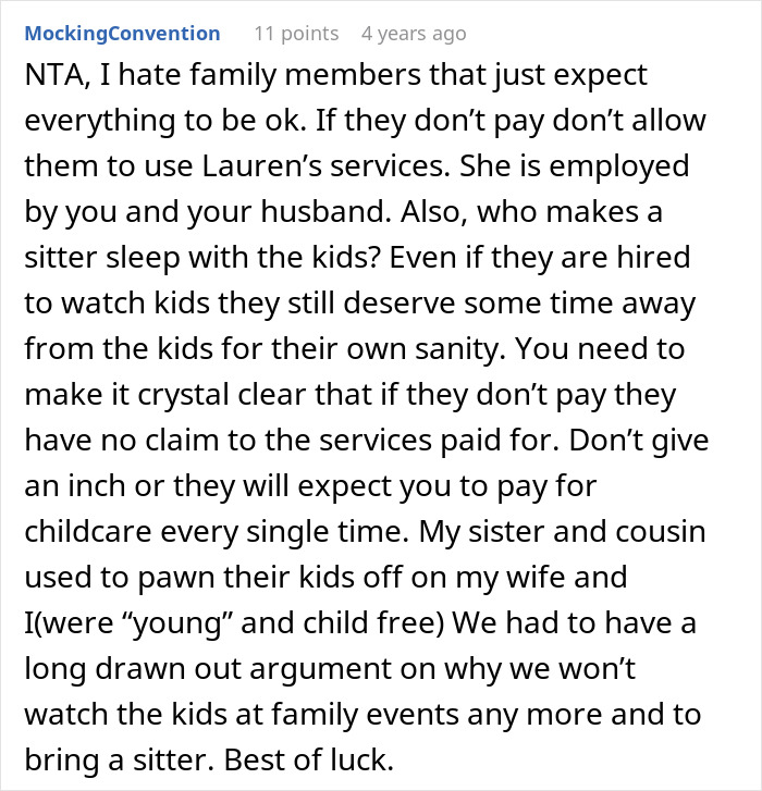 Woman Brings A Nanny On Vacation So She Can Relax, SIL Sees Free Childcare And Starts Making Plans Woman Brings A Nanny On Vacation So She Can Relax, SIL Sees Free Childcare And Starts Making Plans