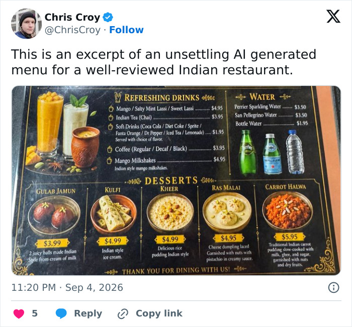 61 AI-Generated Food Photos Make Restaurant Dishes Look Strange Enough To Ruin Appetites 61 AI-Generated Food Photos Make Restaurant Dishes Look Strange Enough To Ruin Appetites