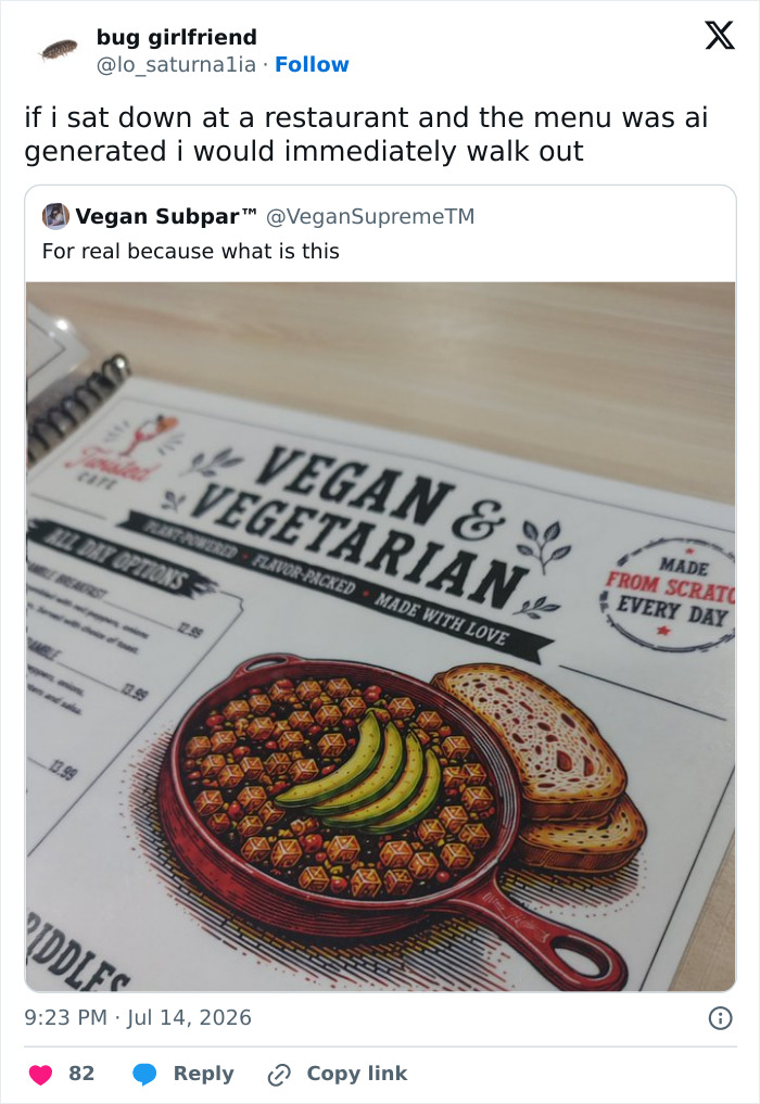 61 AI-Generated Food Photos Make Restaurant Dishes Look Strange Enough To Ruin Appetites 61 AI-Generated Food Photos Make Restaurant Dishes Look Strange Enough To Ruin Appetites