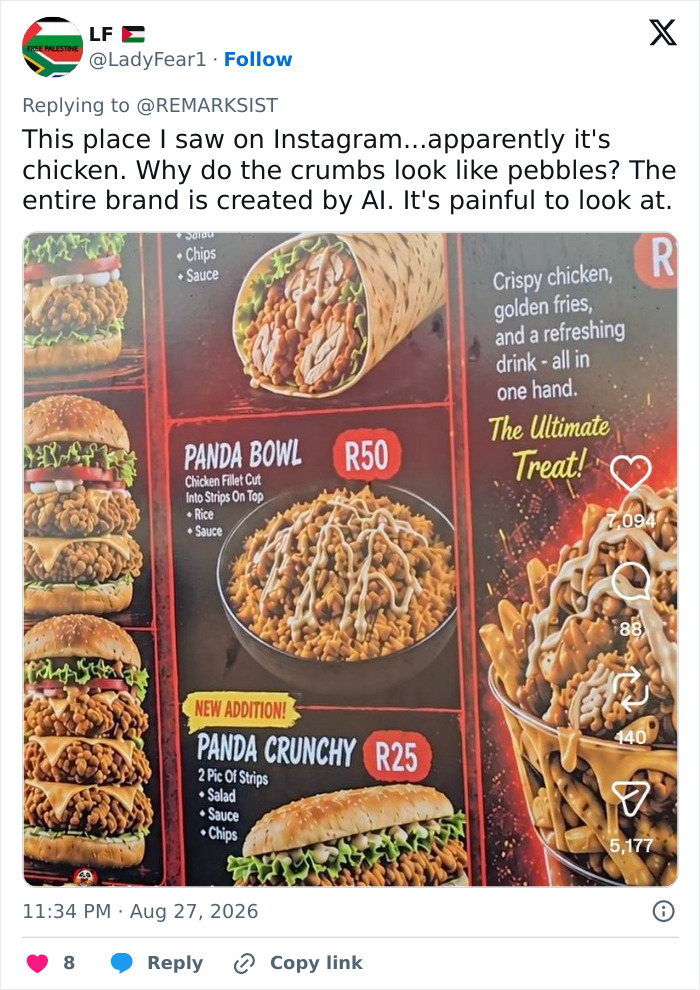 61 AI-Generated Food Photos Make Restaurant Dishes Look Strange Enough To Ruin Appetites 61 AI-Generated Food Photos Make Restaurant Dishes Look Strange Enough To Ruin Appetites