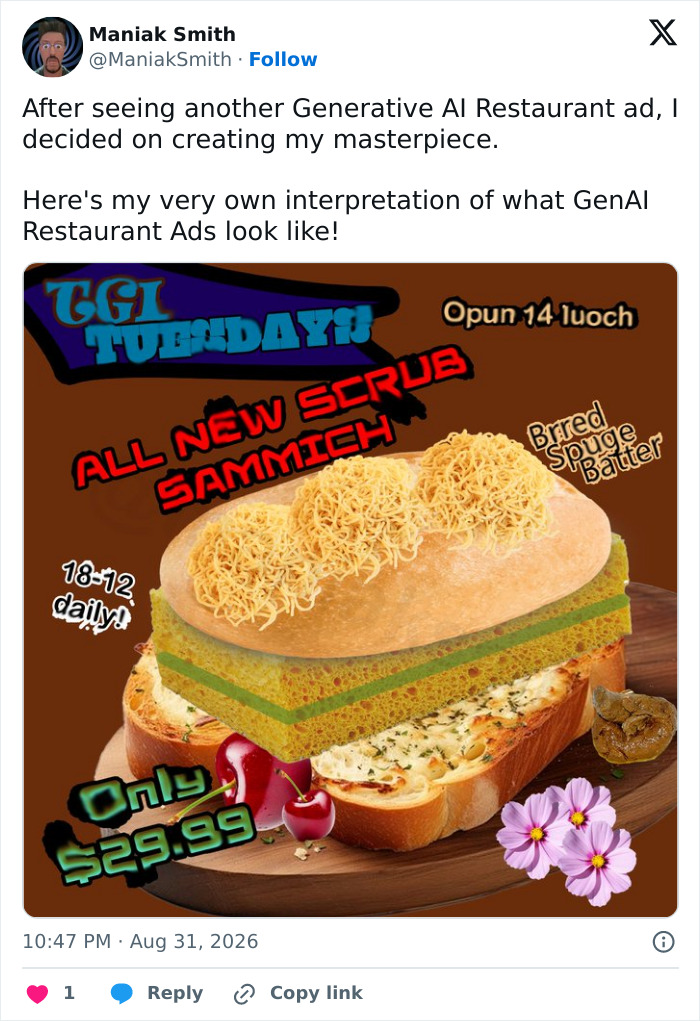 61 AI-Generated Food Photos Make Restaurant Dishes Look Strange Enough To Ruin Appetites 61 AI-Generated Food Photos Make Restaurant Dishes Look Strange Enough To Ruin Appetites