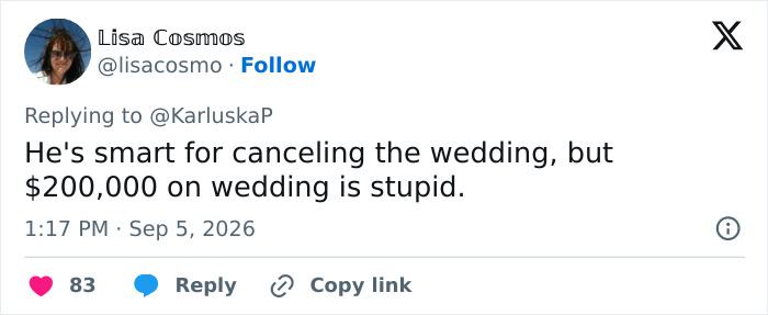 Fiancée’s Comment About Lindsay Clancy Case Causes Man To Call Off His $200k Wedding: “Married To A Monster” Fiancée’s Comment About Lindsay Clancy Case Causes Man To Call Off His $200k Wedding: “Married To A Monster”