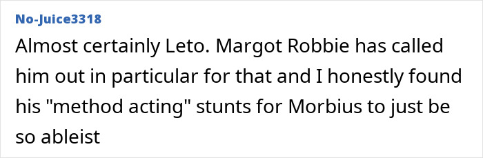 Actress Calls To Cancel Method Acting After Co-Star’s Appalling On-Set Behavior Left Her In Complete Disbelief Actress Calls To Cancel Method Acting After Co-Star’s Appalling On-Set Behavior Left Her In Complete Disbelief
