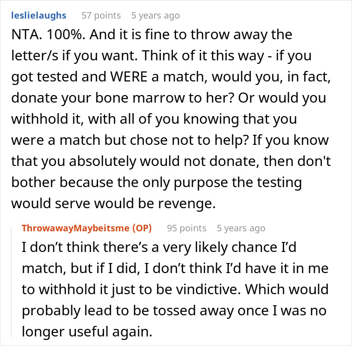 34YO Refuses To Test As Bone Marrow Match For Estranged Dad&rsquo;s Wife, Remembers Being Kicked Out At 16