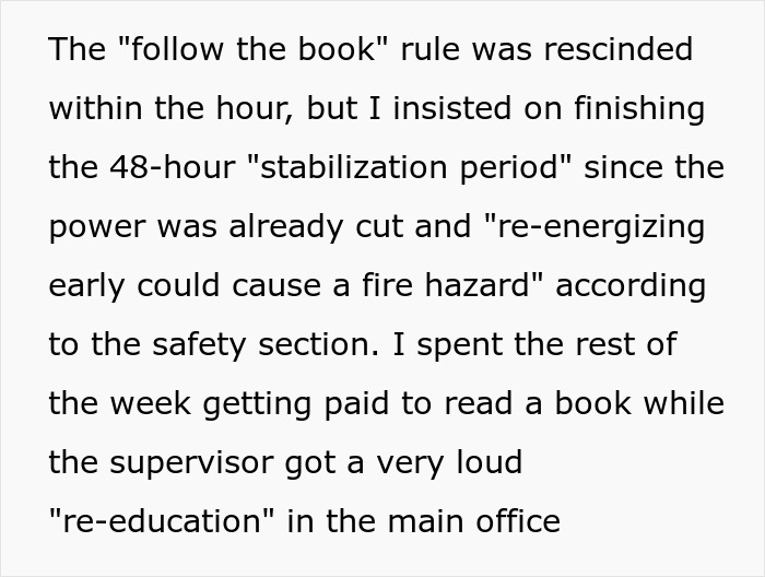 Supervisor Says Follow Machine Repairs By The Book, Regrets It As Employee Complies Maliciously