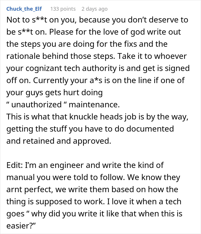 Supervisor Says Follow Machine Repairs By The Book, Regrets It As Employee Complies Maliciously