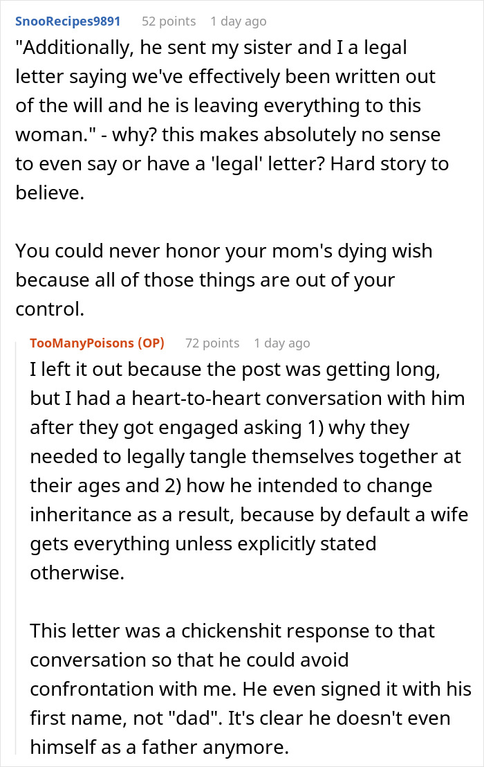 Widowed Dad Remarries Within 6 Months, Sends Daughters A Legal Letter Cutting Them Out Of The Will Widowed Dad Remarries Within 6 Months, Sends Daughters A Legal Letter Cutting Them Out Of The Will