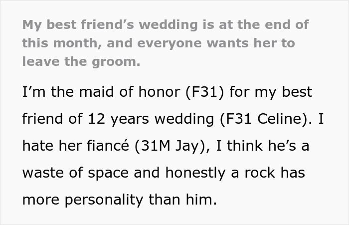 Bride Plans A Forever With A Guy Who Proposed With A String, BFF Is Running Out Of Ways To Say “Run” Bride Plans A Forever With A Guy Who Proposed With A String, BFF Is Running Out Of Ways To Say “Run”