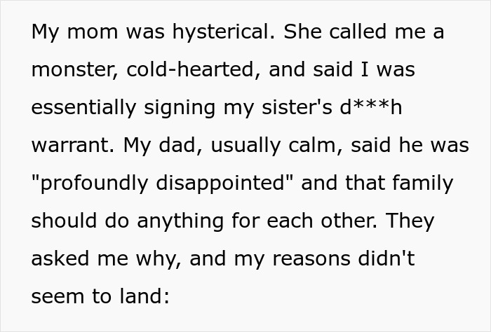 Woman Is Called A Monster For Refusing To Save Her Sister’s Life, Starts Questioning Her Decision Woman Is Called A Monster For Refusing To Save Her Sister’s Life, Starts Questioning Her Decision