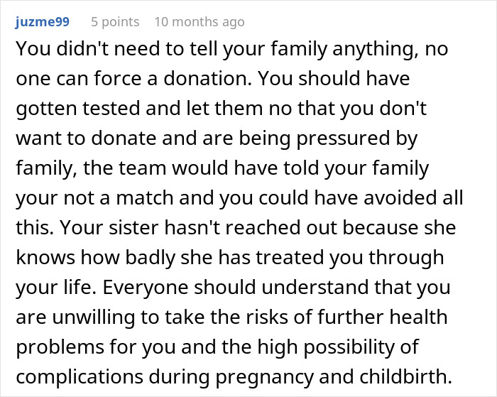 Woman Is Called A Monster For Refusing To Save Her Sister’s Life, Starts Questioning Her Decision Woman Is Called A Monster For Refusing To Save Her Sister’s Life, Starts Questioning Her Decision