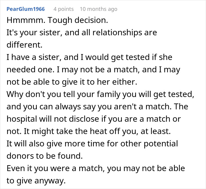 Woman Is Called A Monster For Refusing To Save Her Sister’s Life, Starts Questioning Her Decision Woman Is Called A Monster For Refusing To Save Her Sister’s Life, Starts Questioning Her Decision