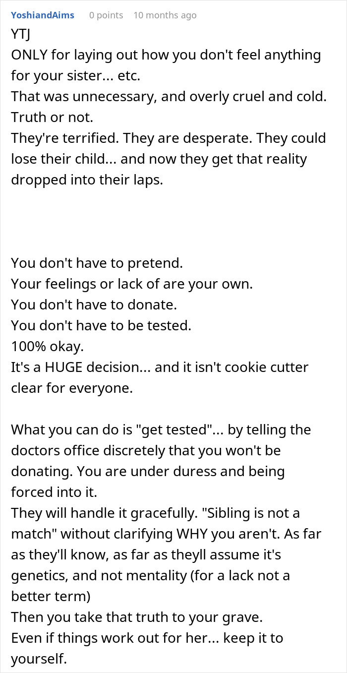 Woman Is Called A Monster For Refusing To Save Her Sister’s Life, Starts Questioning Her Decision Woman Is Called A Monster For Refusing To Save Her Sister’s Life, Starts Questioning Her Decision