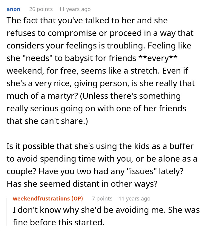 Woman Babysits On Weekends, Her Clueless BF Just Can’t Figure Out Why She Keeps Ignoring Him Woman Babysits On Weekends, Her Clueless BF Just Can’t Figure Out Why She Keeps Ignoring Him