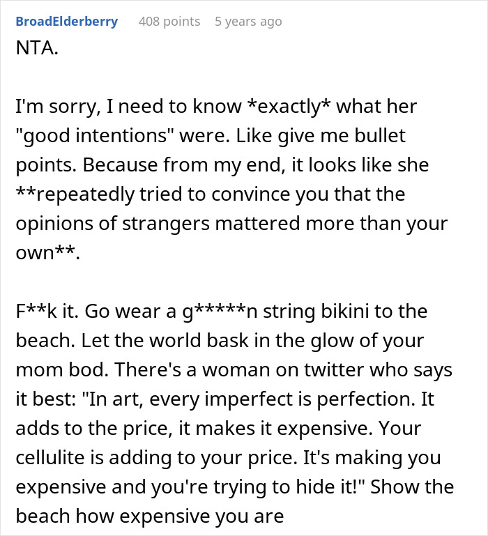 Woman’s Friend Gives Her Unsolicited Bikini Advice, Then Doubles Down On The Body-Shaming Woman’s Friend Gives Her Unsolicited Bikini Advice, Then Doubles Down On The Body-Shaming