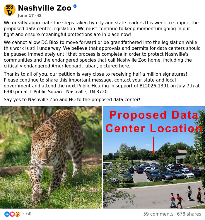 Nashville Zoo Sounds The Alarm As Controversial AI Infrastructure Creeps Toward Endangered Animals Nashville Zoo Sounds The Alarm As Controversial AI Infrastructure Creeps Toward Endangered Animals