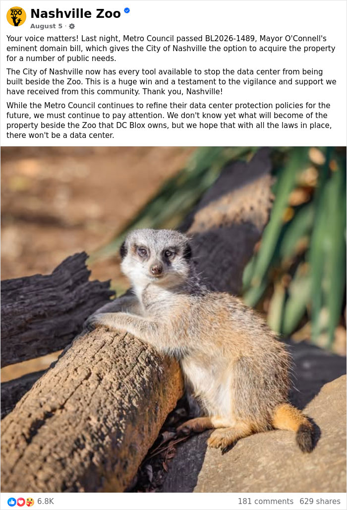 Nashville Zoo Sounds The Alarm As Controversial AI Infrastructure Creeps Toward Endangered Animals Nashville Zoo Sounds The Alarm As Controversial AI Infrastructure Creeps Toward Endangered Animals