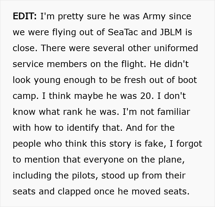 Service Member Feels Entitled To Window Seat As He’s In Uniform, Acts Smug When He’s Asked To Move Service Member Feels Entitled To Window Seat As He’s In Uniform, Acts Smug When He’s Asked To Move