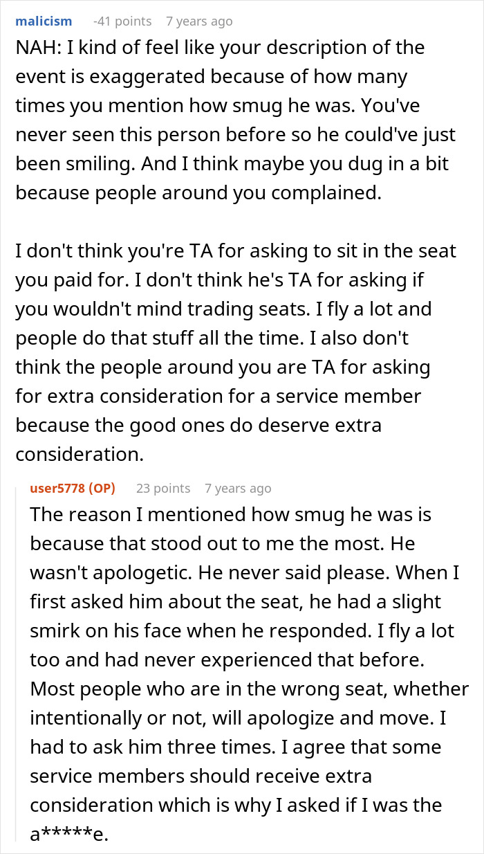 Service Member Feels Entitled To Window Seat As He’s In Uniform, Acts Smug When He’s Asked To Move Service Member Feels Entitled To Window Seat As He’s In Uniform, Acts Smug When He’s Asked To Move