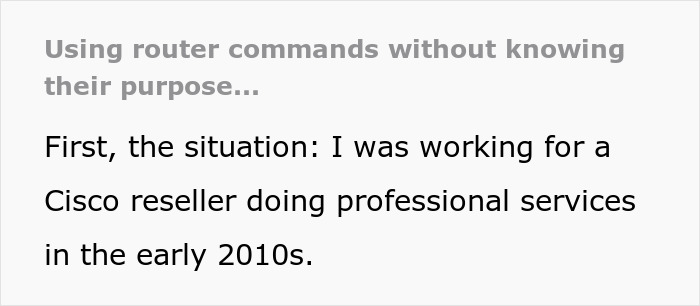 Guy Gets Exposed For A Bad Router Command And Makes Up A Cover Story Just To Be Exposed Again