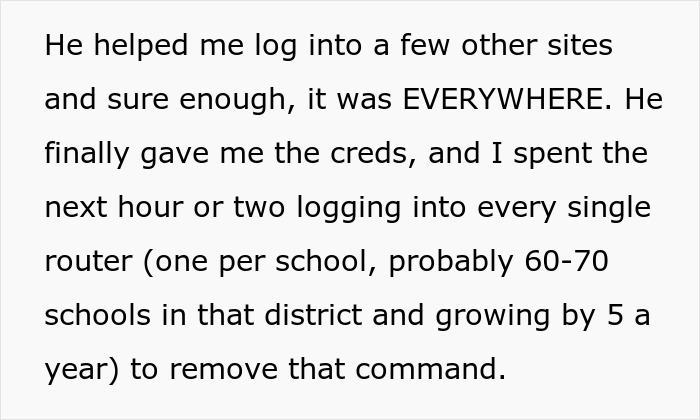 Guy Gets Exposed For A Bad Router Command And Makes Up A Cover Story Just To Be Exposed Again
